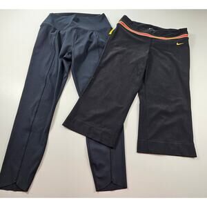 Lot of 2 RBX Nike livestrong size M and S (same fit) black leggings yoga active